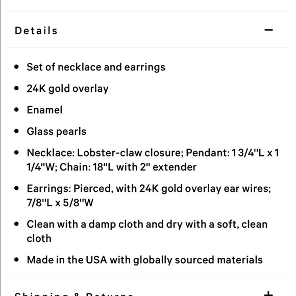 NIB American Floral Pendant Necklace and Earrings Set - Picture 5 of 5